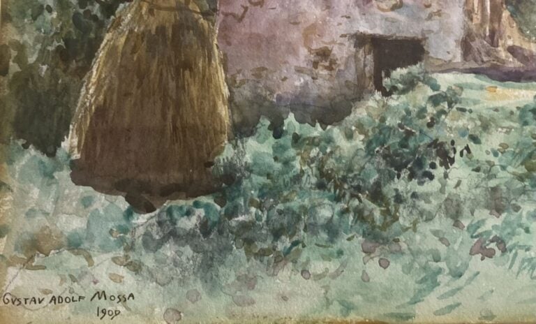 Gustav Adolf MOSSA (1883-1971) - Maison dans un paysage montagneux - Aquarelle…