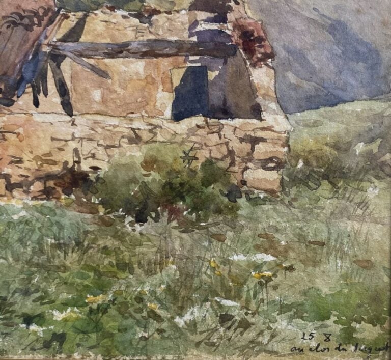 Gustav Adolf MOSSA (1883-1971) - Maison en ruine dans l'arrière-pays - Aquarell…