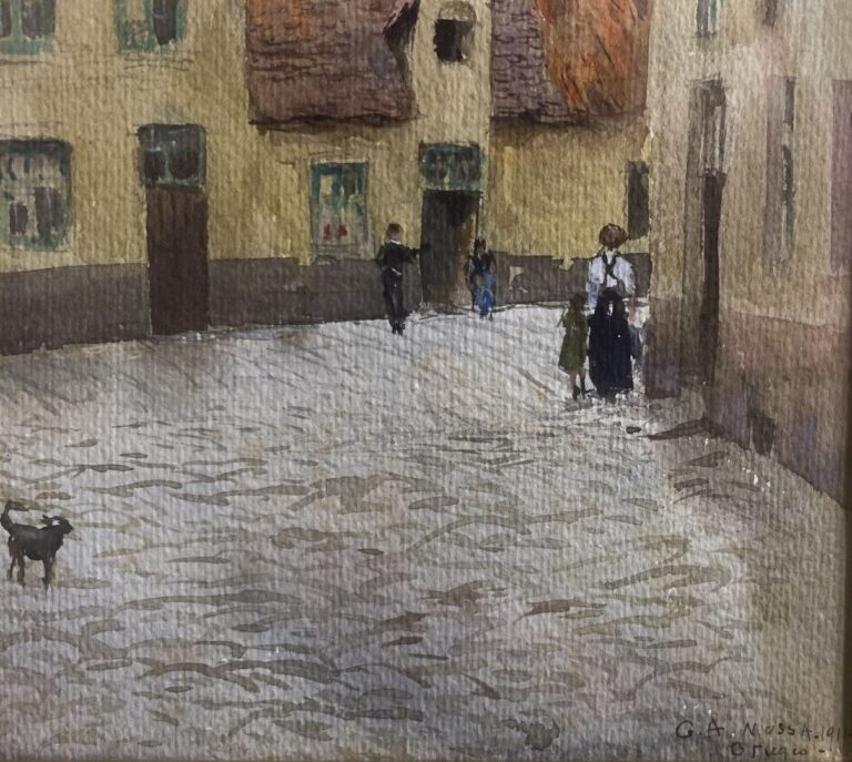 Gustav Adolf MOSSA (1883-1971) - Ruelles à Bruges - Aquarelle sur papier - Sign…