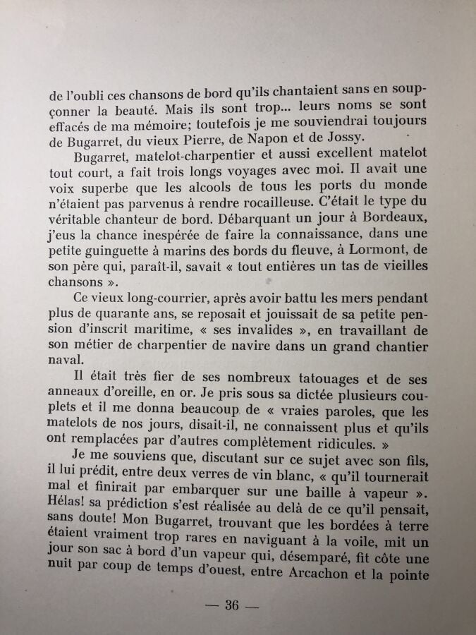 HAYET (Armand). - Chansons de bord, recueillies et présentées par le Capitaine…