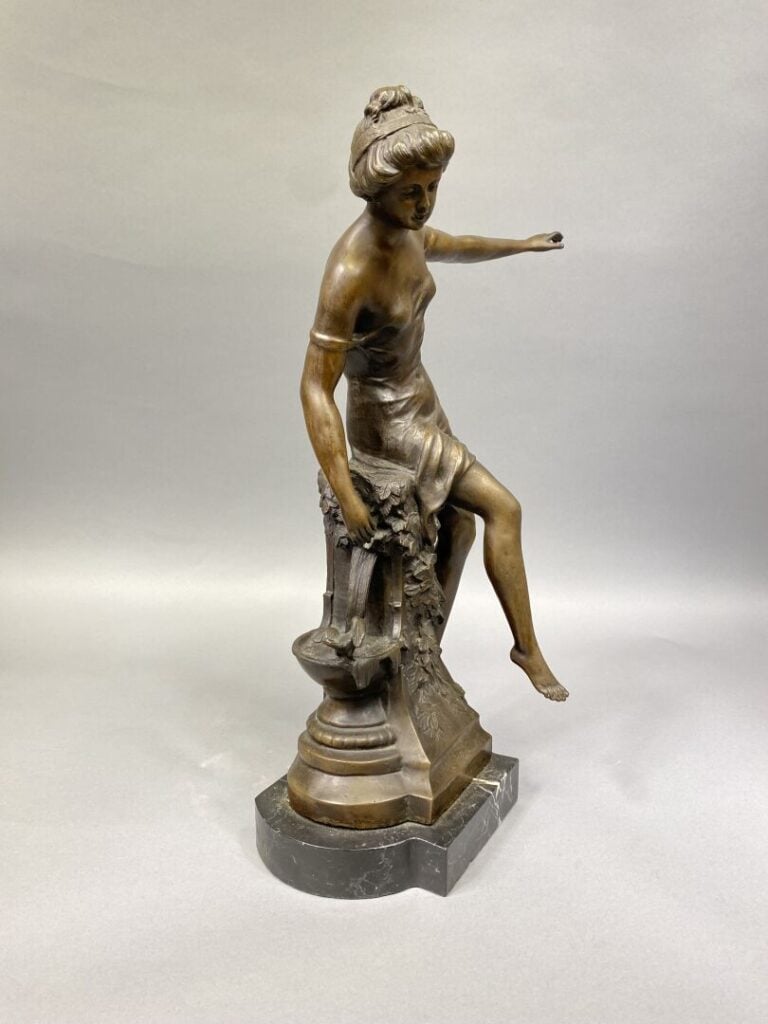 Hippolyte-François MOREAU (1832-1917), d'après - Jeune fille assise sur une fon…