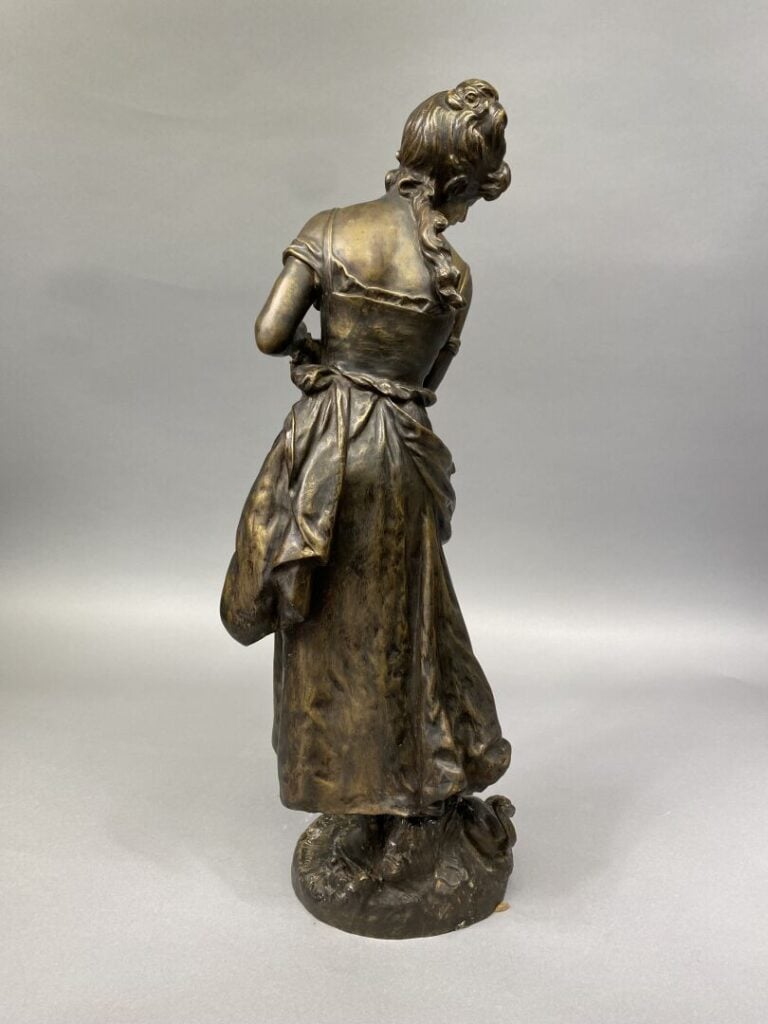 Hippolyte François MOREAU (1832-1927) d'après - Jeune fille au tricot et chat j…