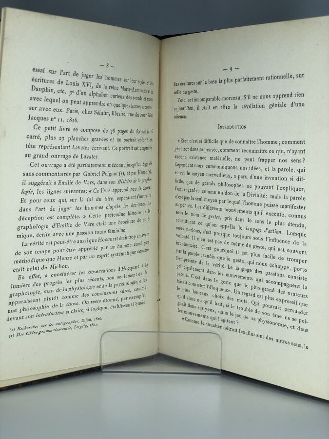 HOCQUART E. - L'art de juger du caractère des hommes sur leur écriture. Édité à…