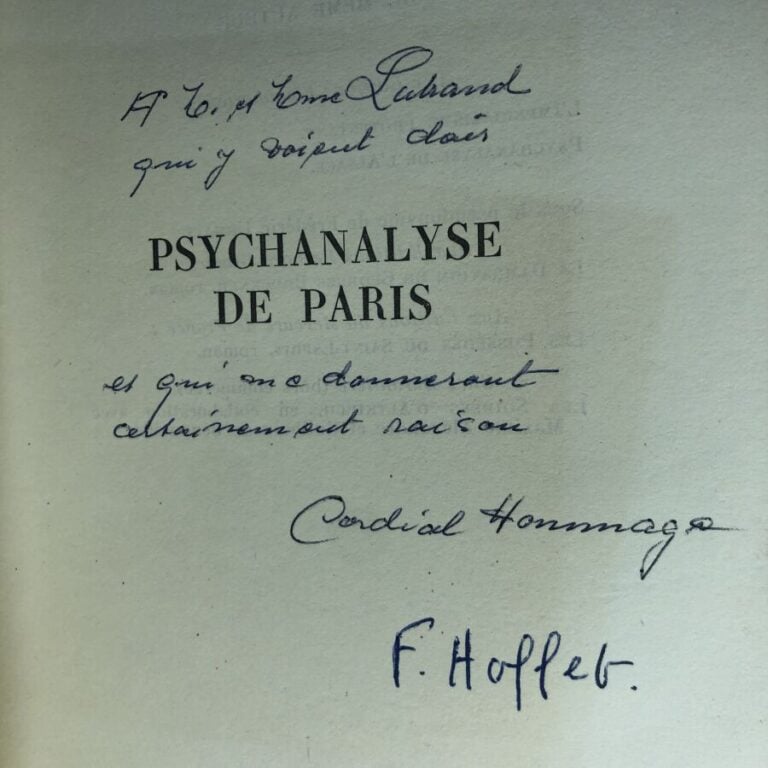 HOFFET (Frédéric). - Psychanalyse de Paris. Édité à Paris chez Grasset en 1953.…