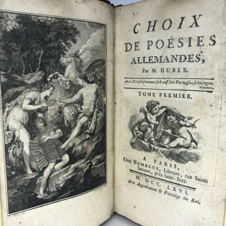 HUBER M. - Choix de poèsies allemandes, tome premier. Édité à Paris chez Humblo…