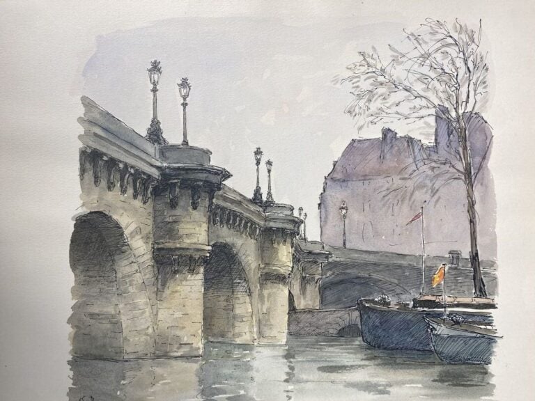 Importants lots d'aquarelles, dessins et techniques mixtes représentant des pay…