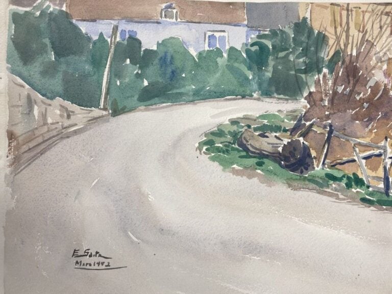 Importants lots d'aquarelles, dessins et techniques mixtes représentant des pay…