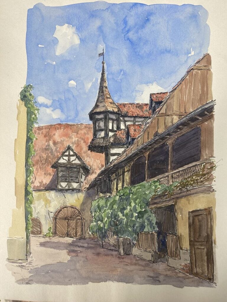 Importants lots d'aquarelles, dessins et techniques mixtes représentant des pay…