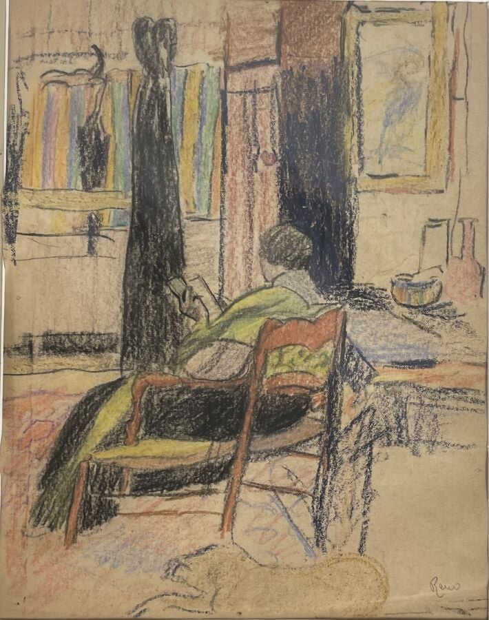 .Irène RÉNO (1884-1953) Irena Hassenberg dit - Femme assise dans un fauteuil, -…