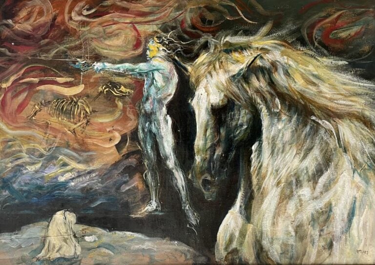 Jacques PECNARD (1922-2012) - Cavaliers de l'Apocalypse - Huile sur panneau - S…