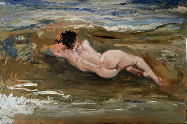 Jacques PECNARD (1922-2012) - Churchill / Femme Allongée - Huile sur papier dou…