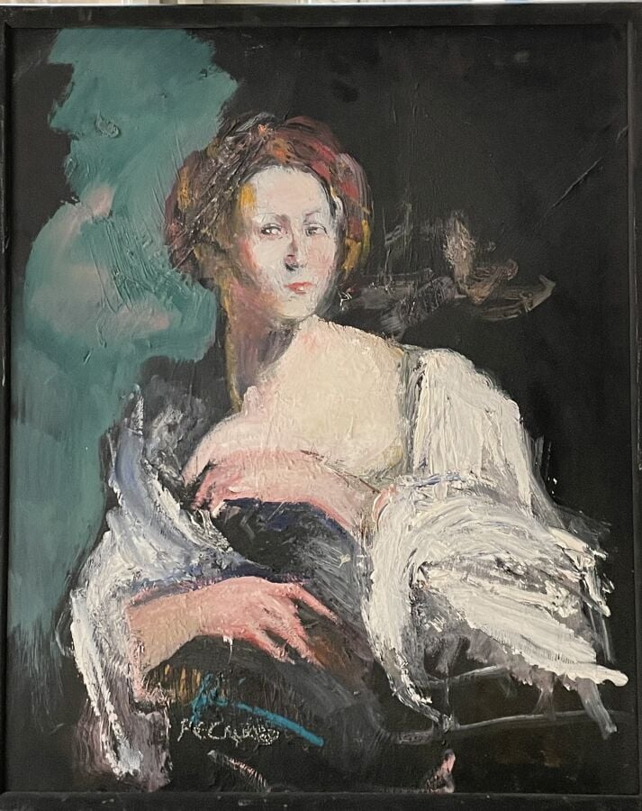 Jacques PECNARD (1922-2012) - Décolleté - Huile sur toile - Titrée et Signée en…