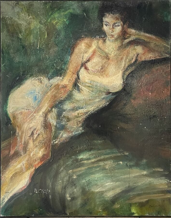 Jacques PECNARD (1922-2012) - Isabelle Assise - Huile sur toile - Signée en bas…