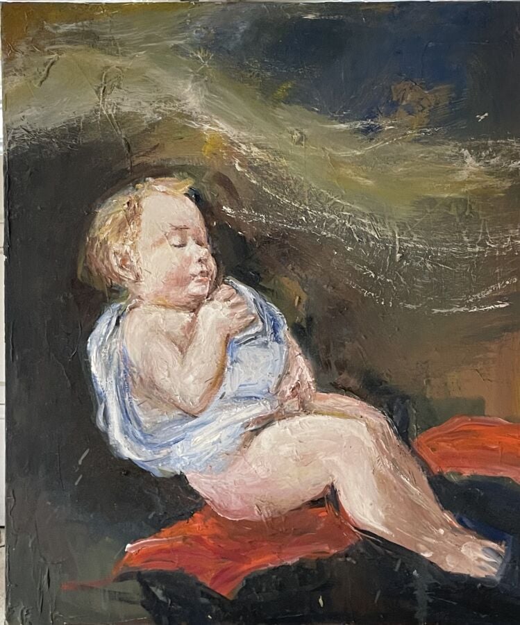 Jacques PECNARD (1922-2012) - L'Age - huile sur toile - Titrée , non signée , c…