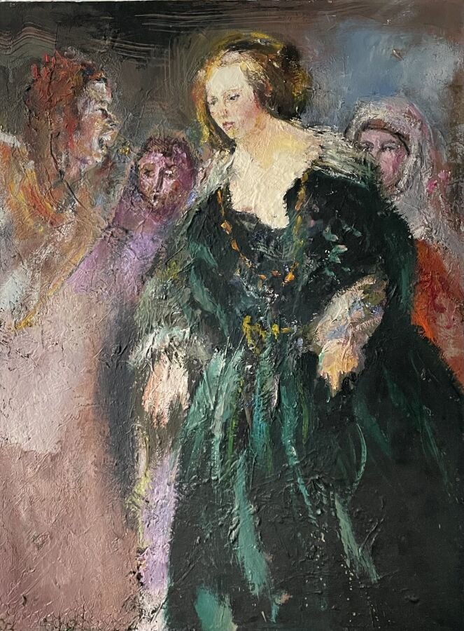 Jacques PECNARD (1922-2012) - La Robe verte - Huile sur toile - Non signée , ca…