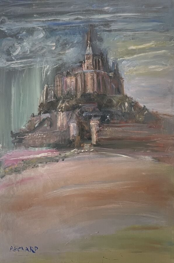 Jacques PECNARD (1922-2012) - Mont Saint Michel - Huile sur panneau - Signé en…