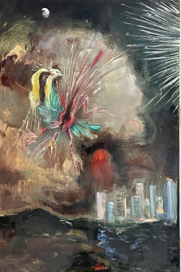 Jacques PECNARD (1922-2012) - Paysage fantastique - Huile sur panneau - Non sig…