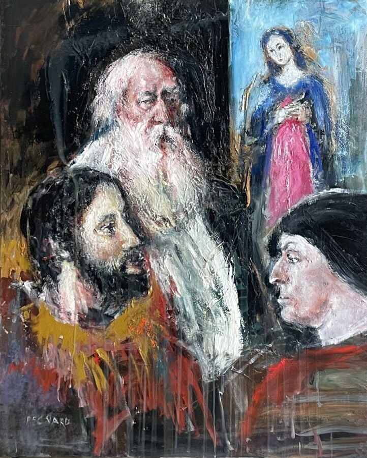 Jacques PECNARD (1922-2012) - Personnages - Huile sur toile - Signé en bas à ga…
