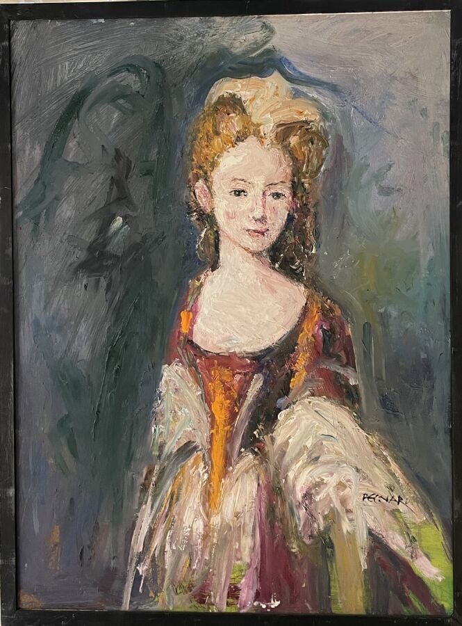 Jacques PECNARD (1922-2012) - Petite princesse - Huile sur panneau d'isorel - S…