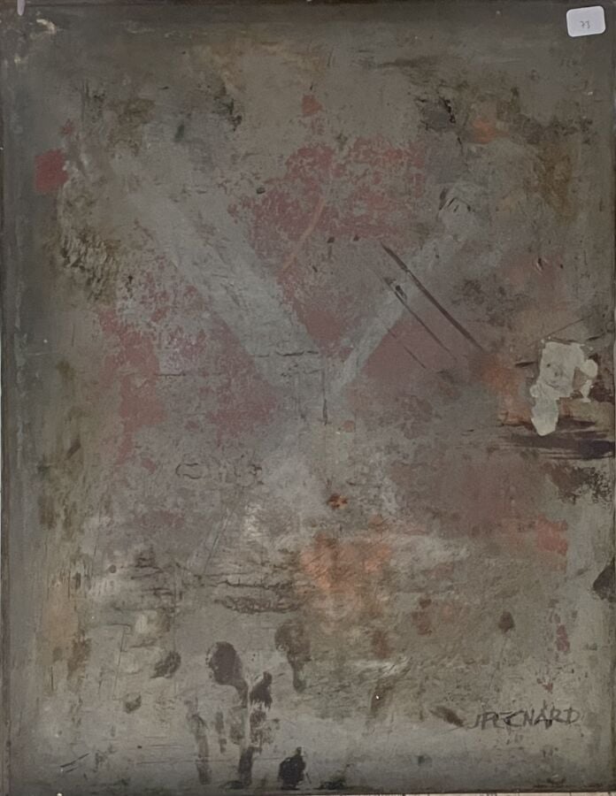 Jacques PECNARD (1922-2012) - Portrait - Huile sur aluminium - Signé auu dos -…