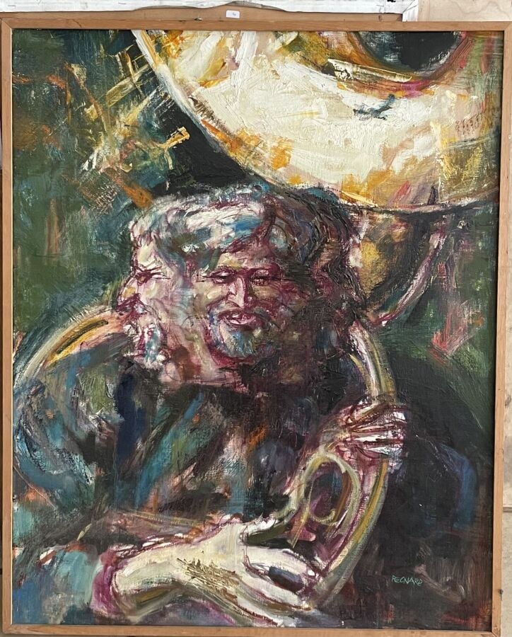 Jacques PECNARD (1922-2012) - Soubassophone - Huile sur toile - Signée en bas à…