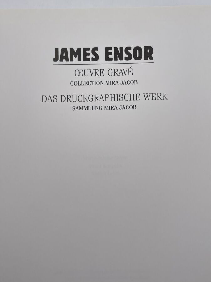 JAMES ENSOR - James Ensor. Oeuvre gravé. Collection Mira Jacob, Éditions Les Mu…