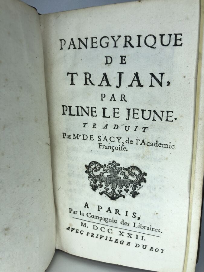 Jeune (Pline Le). - Panegyrique de Trajan. Édité à Paris chez Compagnie des lib…