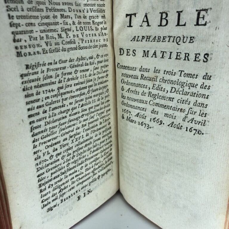 JOUSSE (Daniel). - RECUEIL CHRONOLOGIQUE DES ORDONNANCES, ÉDITS & ARRÊTS DE RÈG…