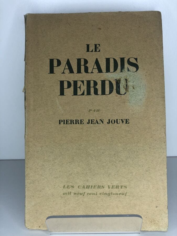 JOUVE (Pierre Jean). - Le paradis perdu. Édité à Paris chez Bernard Grasset en…