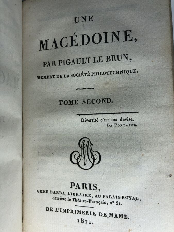Lebrun (Pigault). - Une macédoine. 2 volumes, 4 tomes. Édité à Paris chez Barba…