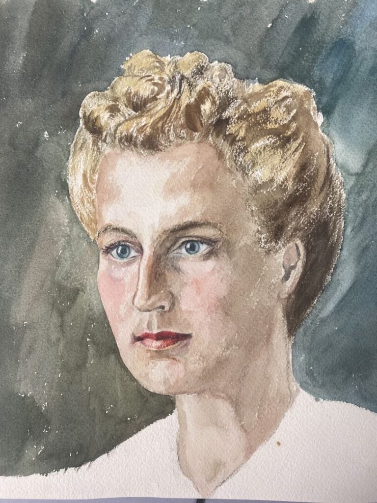 Lot de dessins, aquarelles et crayons sur papier représentants des études et po…