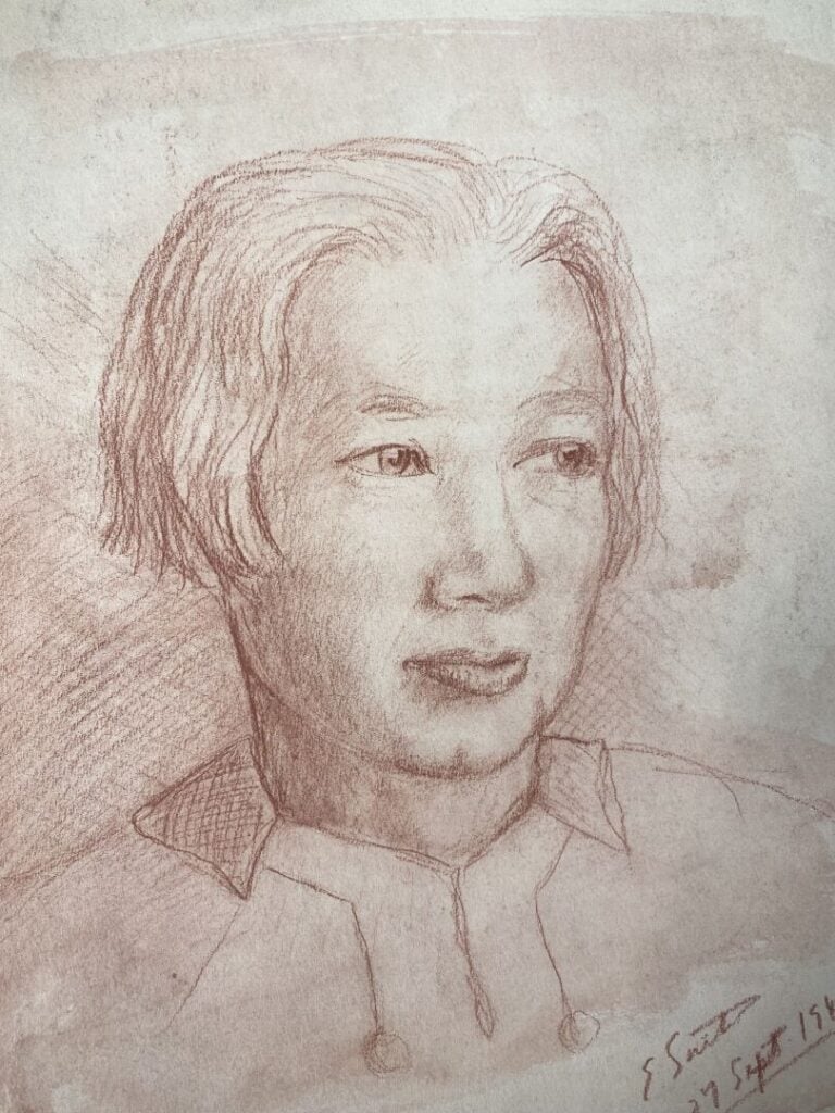 Lot de dessins, aquarelles et crayons sur papier représentants des études et po…