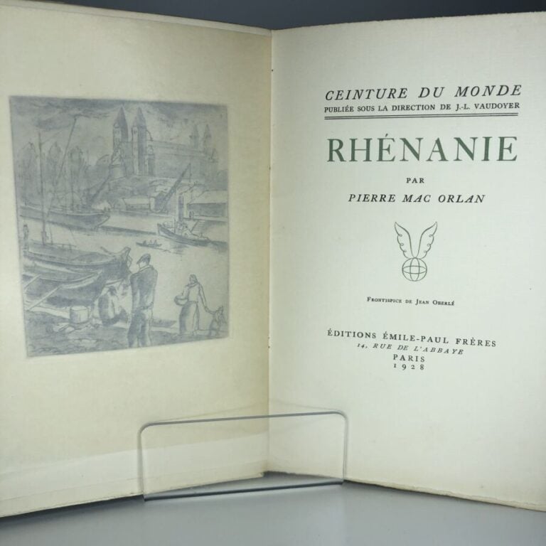 MAC ORLAN (Pierre). - Rhénanie. Édité à Paris chez Emile - Paul frères en 1928.…