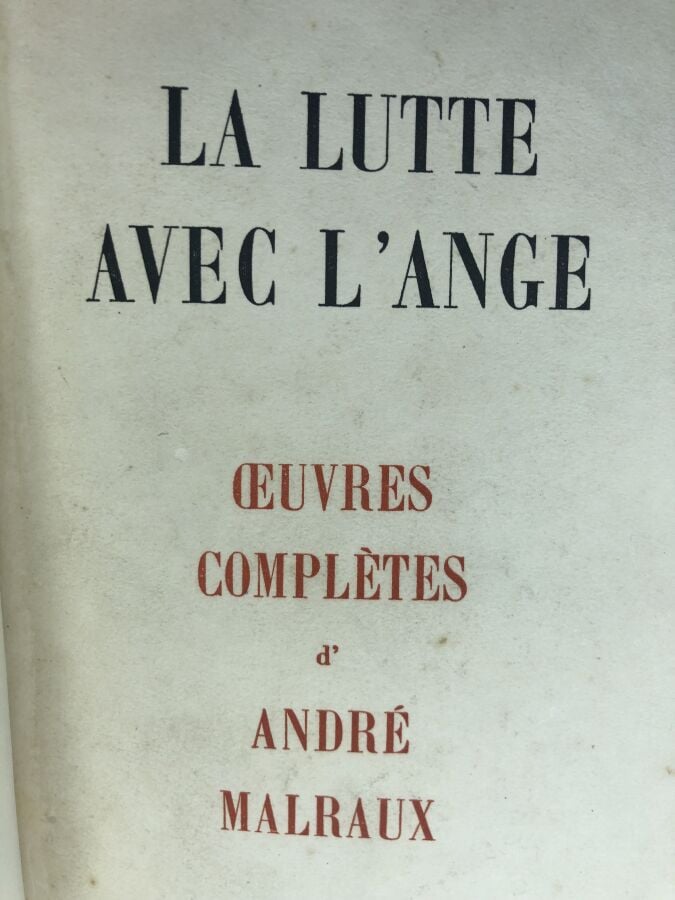 MALRAUX (André). - La lutte avec l'ange. Édité à Paris chez Albert Skira en 194…