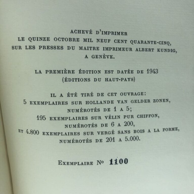 MALRAUX (André). - La lutte avec l'ange. Édité à Paris chez Albert Skira en 194…