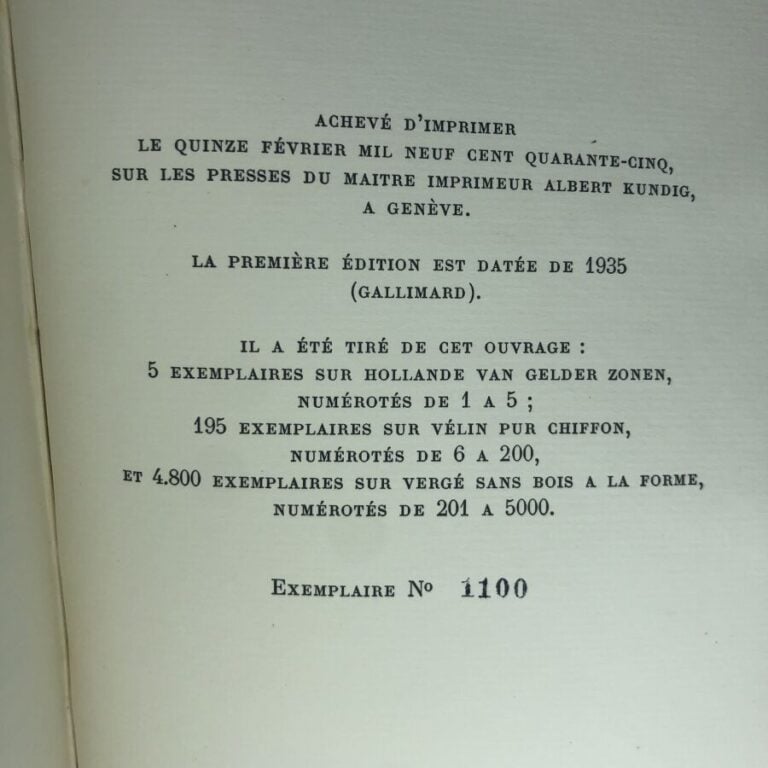 MALRAUX (André). - Le temps du mépris. Édité à Paris chez Albert Skira en 1945.…