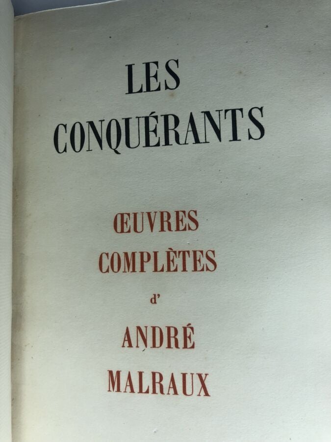 MALRAUX (André). - Les conquérants. Édité à Paris chez Albert Skira en 1945. De…