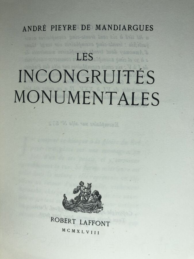 MANDIARGUES (A. Pieyre de). - Les incongruités monumentales. Édité à Paris chez…