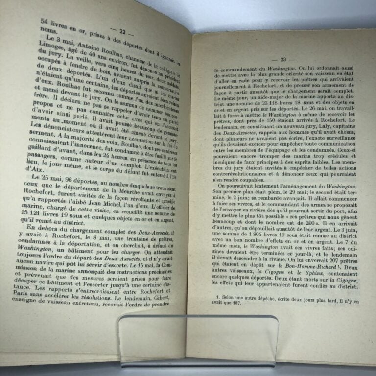 MANGENOT E. - La première déportation ecclésiastique a Rochefort. Édité à Paris…
