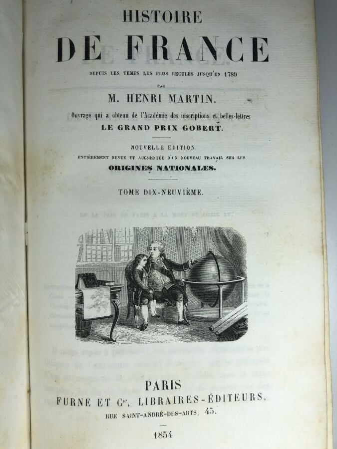 MARTIN (Henri). - Histoire de France, collection en 19 volumes. Édité à Paris c…