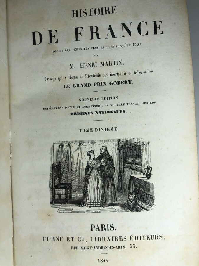 MARTIN (Henri). - Histoire de France, collection en 19 volumes. Édité à Paris c…