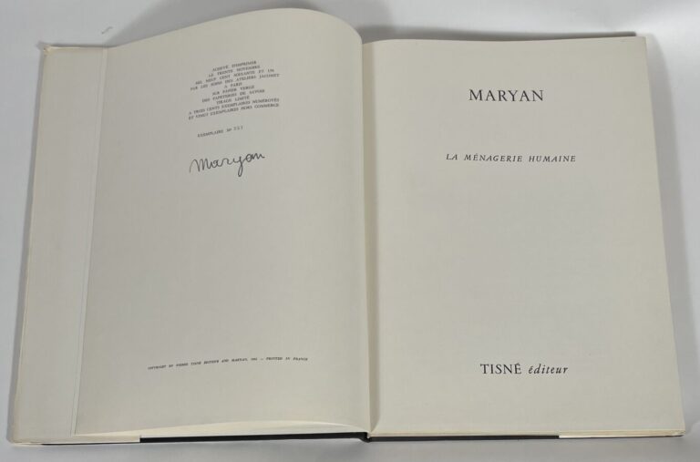 MARYAN (1927-1977) - Maryan Pinchas Burstein dit - La ménagerie humaine, Tisné,…