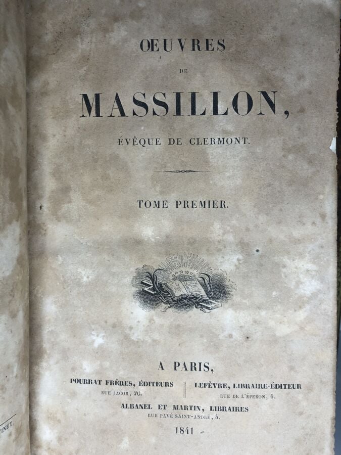 Massilon. - OEuvres de Massilon. Volumes 1,3. Édité à Paris chez Lefèvre en 184…