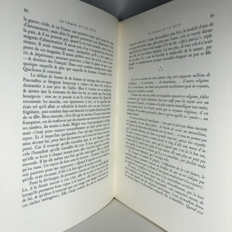 MONTHERLANT (Henry de). - Le chaos et la nuit. Édité à Paris chez Edition Lidis…