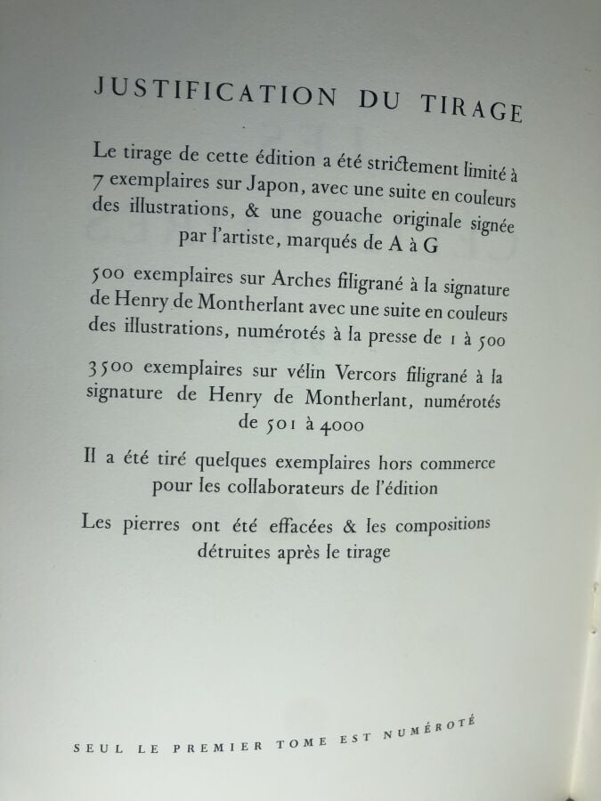 MONTHERLANT (Henry de). - Les célibataires. Édité à Paris chez Lidis en 1929. D…