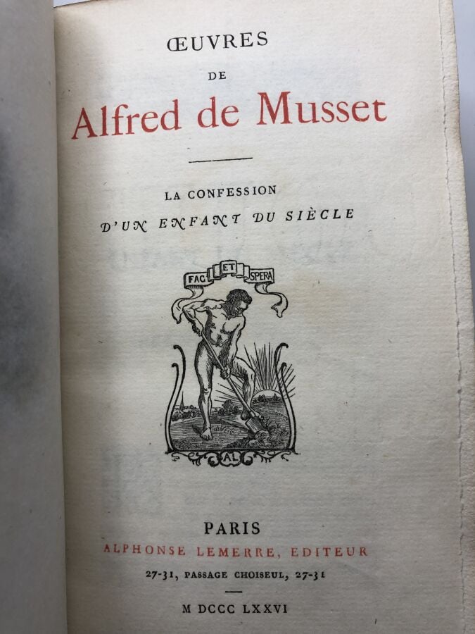 MUSSET (Alfred de). - OEuvres de Alfred de Musset, la confession d'un enfant du…