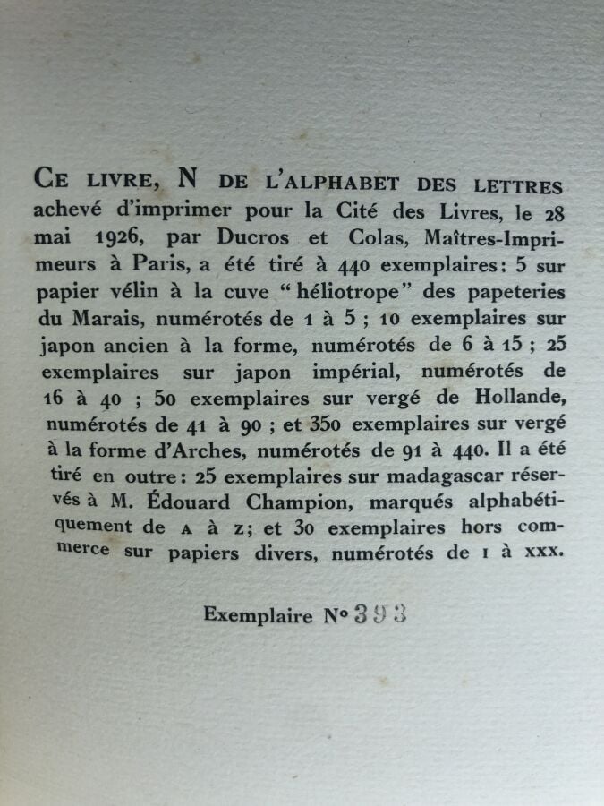 NOAILLES (Comtesse de). - Passions et vanités. Édité à Paris chez La cité des l…