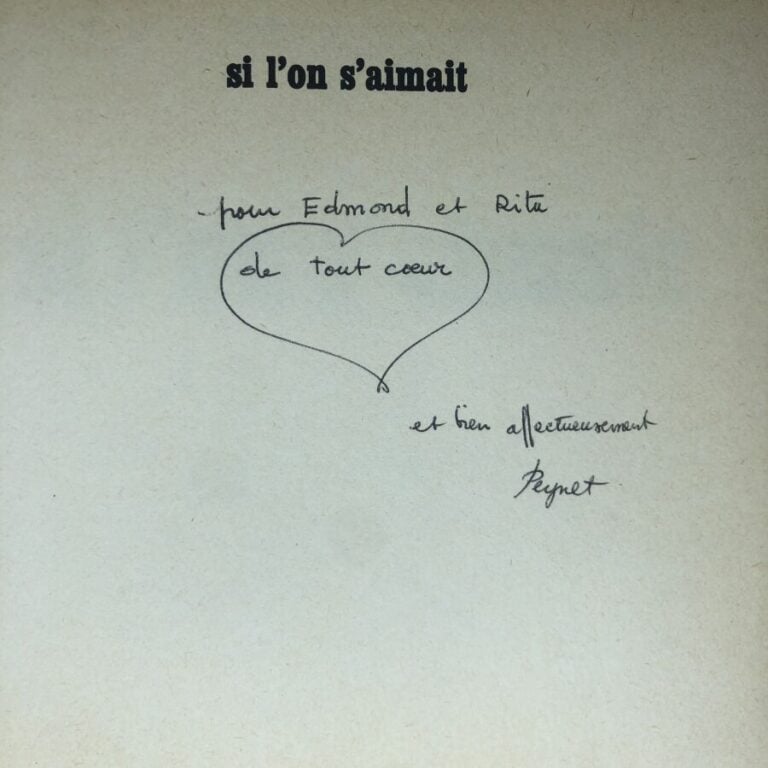 PEYNET (Raymond). - Si l'on s'aimait. Édité à Paris chez Denoël en 1970. De for…