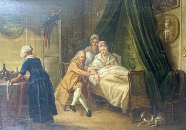 Philip LAMBERT SPRUYT (1727-1801) - École flamande - La visite du médecin au ma…