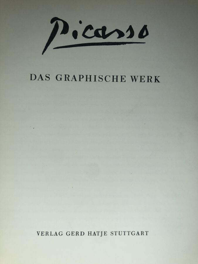 PICASSO (Pablo). - Das graphische werk. Édité à Stuttgart chez Verlag gerd Hatj…